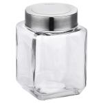 Yera See Through Square Glass Jar with Steel Lid 835 ml