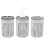 Polyset Marvel Assorted Plastic Bathroom Set of 3 (Design/colour may vary)