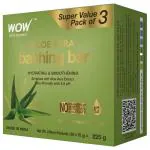 WOW Skin Science Aloe Vera Hydrating and Smoothing Bathing Bar 75 g (Pack of 3)