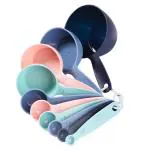 All Time Assorted Colour Plastic Measuring Cup and Spoon (Set of 10)