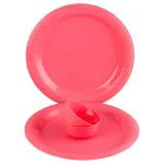 Polyset Assorted Plastic Plate and Katori Set (4 pcs) - Design/colour may vary