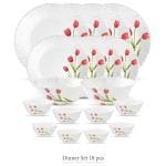 La Opala Radiant Curves Glass Opal Dinner Set (18 pcs)
