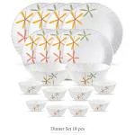 La Opala Autumn Flower Glass Opal Dinner Set (18 pcs)