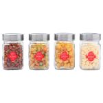 Soogo Clear Glass Cube Jar 310 ml (Set of 4)