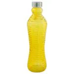 Sanjeev Kapoor Yellow Glass Color Bottle with Stainless Steel Lid 1 L