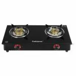 Fabiano Smart Black 2 Burner Manual Ignition With 6mm Toughened Glass Cooktop