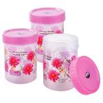 Joyo Super Tight Pink Plastic Round Container 500+500+500 ml (Set of 3) (No. 13)