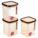 Joyo Vacu Fresh Brown Plastic Container 900 ml (Set of 3)