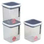 Joyo Vacu Fresh Grey Plastic Container 900 ml (Set of 3)