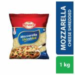 President Mozzarella Shredded Cheese 1 kg (Pack)