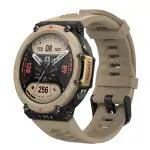 Amazfit T-Rex 2 (1.39 inch)  AMOLED, 10 ATM Water resistant, Bluetooth v5.0, 150+ Sports Modes, Rugged Outdoor GPS, Smart Recognition of Strength Training Exercises, PeakBeats Workout Status Algorithm, GPS maps import, DESERT KHAKI