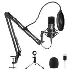 Maono AU-A04 Cardioid USB Microphone For Singing, Youtube, Zoom Meeting, Recording, Gaming, Livestreaming, Skype (Black)