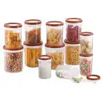 Amson Assorted Plastic Easy Spin Plant Container With Box (Set of 12) (Design/colour may vary)