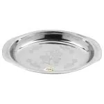 Khatana Silver Stainless Steel Oval Fancy Tray No 2