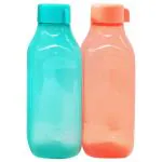 Tupperware Ecofridge Blue and Red Square Plastic Bottle 1 L (Set of 2)