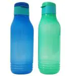 Tupperware Ecosip Blue and Green Square Plastic Bottle 750 ml (Set of 2)