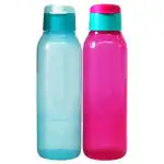 Tupperware Ecochic Blue and Pink Cylindrical Plastic Bottle 750 ml (Set of 2)