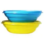 Tupperware Everyday Blue and Yellow Round Plastic Bowl 380 ml (Set of 2)
