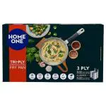 Home One Stainless Steel Triply Silicone Grip Fry Pan 24 cm