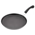 Home One Black Aluminium Non-Stick Induction Base Dosa Tawa 28 cm