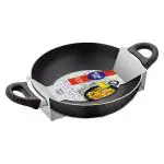 Home One Black Non Stick Induction Base Kadhai 24 cm