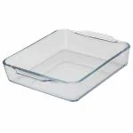 Signoraware Bake 'N' Serve Square Bakeware Safe And Oven Safe Glass Dish Tray | Borosilicate Glass Bowl Container | Microwave Oven Safe Baking (500Ml, Set Of 1, Clear)
