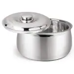 Signoraware 1000ml Hot Delight Double Wall Stainless Steel Belly Shape Casserole, Insulated Thermal Serving Bowl, Elegant Hot Pot Food Warmer, Self Locking Press Lid, Hot Food Upto 8 Hour (Silver)
