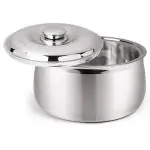 Signoraware 3000ml Hot Delight Double Wall Stainless Steel Belly Shape Casserole, Insulated Thermal Serving Bowl, Elegant Hot Pot Food Warmer, Self Locking Press Lid, Hot Food Upto 8 Hour (Silver)