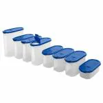 Signoraware Mod Blue Oval Plastic Container 11.2 L (8 Pcs)