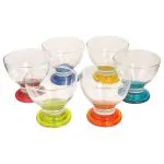Home One Mix Coloured Glass Ice Cream Bowl 200 ml (Set of 6)