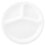 Status Disposable 3 Compartment Round Plate 15N