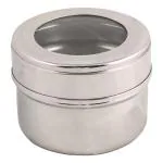 Home One Grey Stainless Steel See Through Round Canister 120 ml