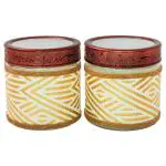 Homeone Decorated Glass Jar 850 ml (Set of 2)