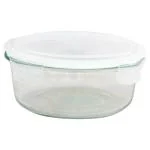 Home One Round Borosilicate Glass Lock Container 950 ml