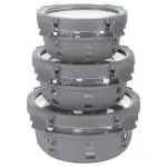 Borosil Klip-N-Store Plus Glassware Round Container with Lid 620 ml