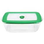 Borosil Rectangular Dish with Green Lid 2.6 L