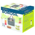 Borosil Pro Lunch Set with Glass Bottle (Set of 3 Glass Lunch Box)