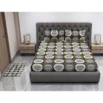 Status King Size Double Micro Cotton Geometrical Bedsheet with 2 Pillow Covers (225x225cm) & 1 Door Mat (38x58cm)-Green