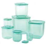 Mastercook Promax Sea Green Square Plastic Container (7 pcs)