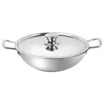 Cello Triply Induction Base Kadhai with Stainless Steel Lid 22cm