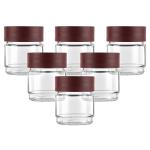 Cello Maroon Glass Storage Jar 500 ml (Set of 6)