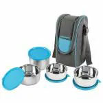 Cello Steelox Stainless Steel Lunch box With Bag Set Of 4 pcs