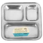Kitchen Essential Silver Stainless Steel Ildi Pav Bhaji Plate