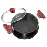 Hawkins Futura Black Hard Anodised Handi With Glass Lid 2 L