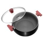 Hawkins Futura Black Hard Anodised Handi With Glass Lid 5 L