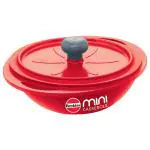 Hawkins 0.75 Litre Mini Casserole with Lid, Round Series Die-Cast pan for Cooking, Reheating, Serving and Storing, Red (MCRR75)