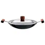 Hawkins Futura Black 0.9 Litre Breakfast Pan, Non Stick Appachatty, Chetty Pan, Appam Patra, Round Bottom Small Kadai (NBFP09)