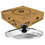 Hawkins 22 cm Glass Lid, Toughened Glass Lid with Stainless Steel Rim, Pan Lid, Transparent (LID22G)