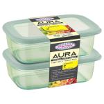 Asian Translucent Bluish Grey & Translucent Evening Pista Plastic Aura Air Seal Container (Set of 2)
