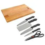 Soham Chopping Board With Knives & Scissor